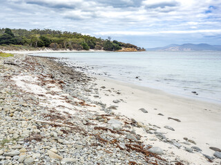 Beach close to painted hills in Maria island, Tasmania