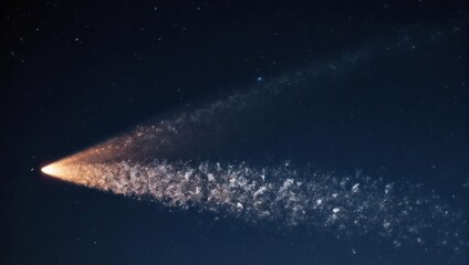 Fototapeta premium A Comet Streaking Through The Dark Night Sky.