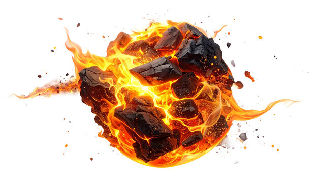 Evocative Glowing Ember Sparks Isolated Transparent PNG AI Generated Warmth Icon
