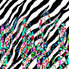 Zebra texture with colorful motion blur effects leopard texture, animal print.