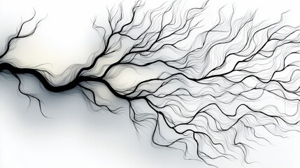 Tree branch with a lot of detail and a lot of lines. The branch is very thin and has a lot of detail