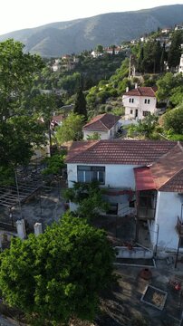 Greece, Volos - Taken with a dji drone during August, this footage features footage during golden ahour from the mount of Pilio aka. P&eacute;lion, over Makrinitsa, showing Volos and the entire areas around 