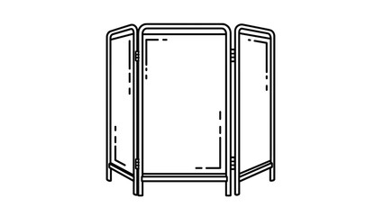Simple Black Line Drawing of Room Divider.