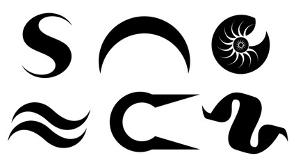 Obraz premium Abstract graphic shapes in black and white for design and illustration