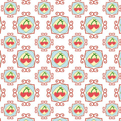 Cherry Doll Repeat Pattern.