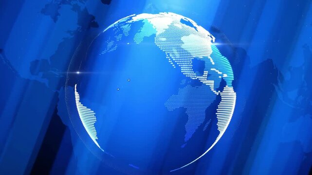 Breaking News Live Background with Digital Globe and World Map for Broadcast and Media