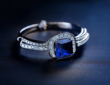 elegant sapphire jewelry bracelet with diamond beautiful luxury decor item precious gemstone on dark fashion background