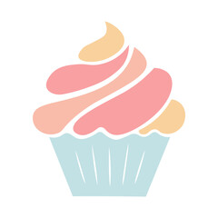 Vector symbol of a cupcake on a transparent background