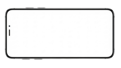 Modern smartphone mockup PNG isolated on transparent background, mobile phone device for app presentation and responsive design