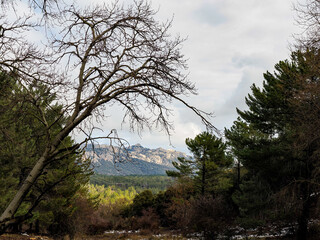 Obraz premium Winter view of the Sierra de Huetor natural park (Granada, Spain