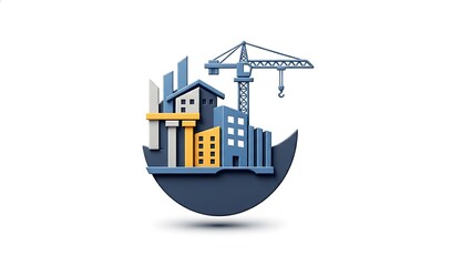 Obraz premium Modern Urban Construction and City Building Development Logo