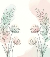 Obraz premium Floral invitation background design in white background. HD wallpaper.