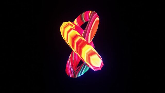 ribbons rotating rotation spinning movement visualizer screensaver black background 20 seconds HD video twisting tangled untangling seamless looping