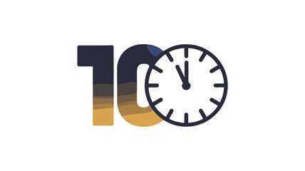 The clock shows 10 o'clock which signifies the time and a number.