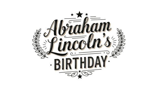 Abraham Lincoln's birthday celebration decorative typography design   - Powered by Adobe