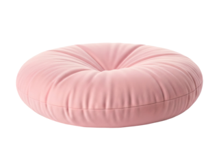 Round floor cushion pouf isolated on transparent background, perfect for interior design mockups, home decor branding, cozy lifestyle visuals, furniture catalogs, meditation spaces, kids rooms