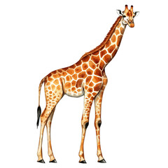 Obraz premium Giraffe, watercolor vector depicting playful antics, isolated on a white background.