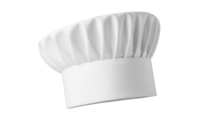 Chef s hat PNG isolated on transparent background, professional cook headwear for culinary arts and restaurant use, toque blanche