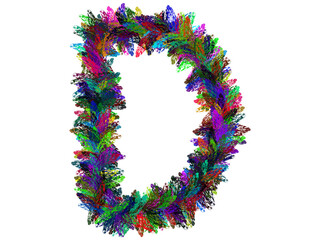 Colorful Hand Drawn Alphabet Letter D Isolated On Transparent Background