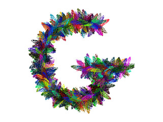 Colorful Hand Drawn Alphabet Letter G Isolated On Transparent Background