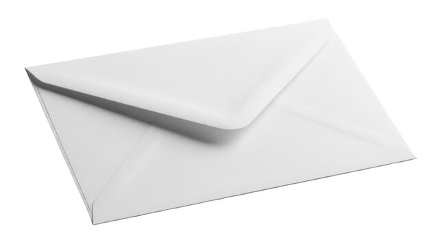 Blank white envelope PNG isolated on transparent background, stationery for mailing letters and sending correspondence