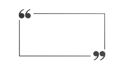 Black quotation marks frame isolated PNG, quote box graphic element for typography and design layout on transparent background