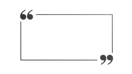 Black quotation marks frame isolated PNG, quote box graphic element for typography and design layout on transparent background