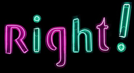 Right! pink and green neon lights