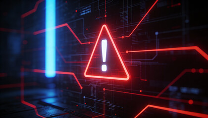 A warning message flashing on the screen, alerting users to a potential breach in system security