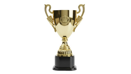 Golden trophy cup isolated PNG, award prize for winner or champion, sport competition success and achievement concept