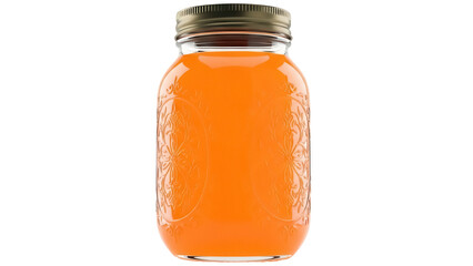 Orange juice in a mason jar isolated PNG, refreshing drink on transparent background for healthy lifestyle and summer vibes