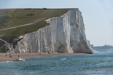 View of the Seven Sisters cliffs, an outstanding natural landmark of the south-east England coast