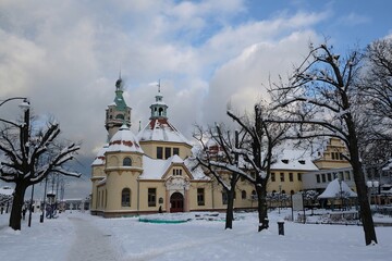 Winter scenery of Sopot, famous resort by Baltic Sea in Poland