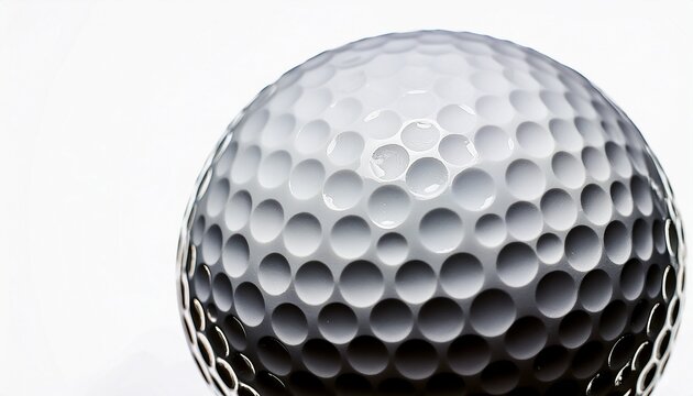 isolated white golf ball close up