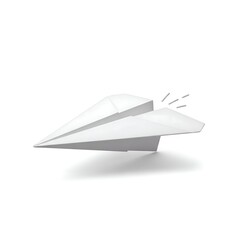 Paper airplane in flight