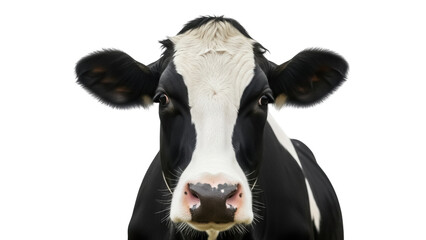 Black and white Holstein cow PNG isolated on transparent background, dairy cattle livestock farm animal for milk production