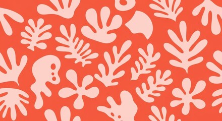 Abstract Organic Shapes Pattern Coral Background