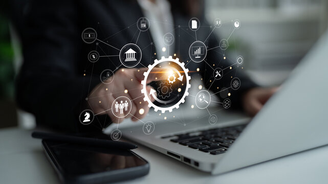 A business process automation and operations management system. A concept for integrating and automating core business functions for efficiency. Motif - Powered by Adobe