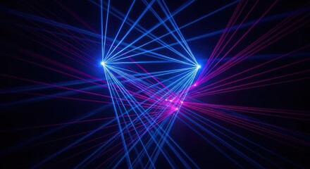 Blue Pink Laser Beams Abstract Light Show