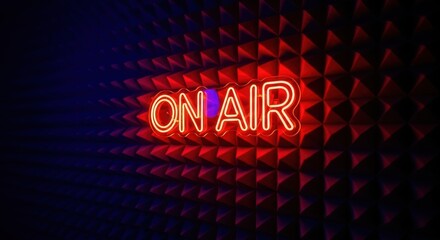 Neon On Air Sign Lights Up Studio
