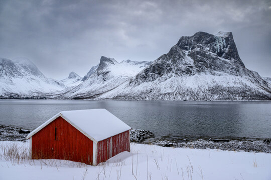 Dark winter landscape of Norway
