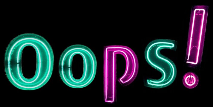 Oops! green and pink neon lights