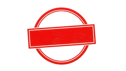Red stamp PNG isolated on transparent background, blank circle and rectangle shape for logo design and product promotion