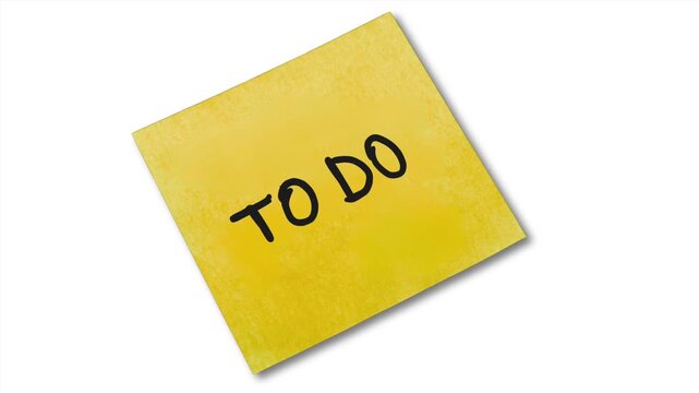 Yellow sticky to do note falling down