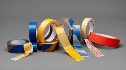 Colorful decorative tape rolls in various patterns and colors, showcasing creativity and craft potential.