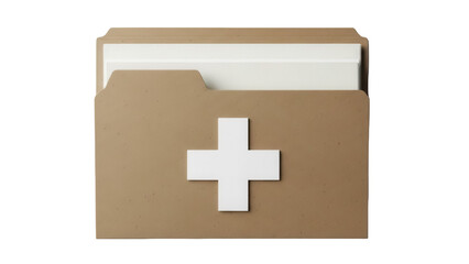 Medical record folder PNG isolated on transparent background, healthcare information and patient data management