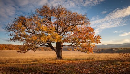 Fototapeta premium rustic tree in fall season