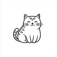Obraz premium Simple outline of a cat icon created with vector graphics software