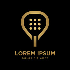 Minimalist Padel Racket Logo Template Design