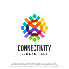 Colorful logo design concept vector. People logo Template Vector.